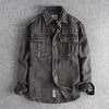 Heren casual shirt met moderne gestreepte denim top in grijs - stijlvolle weekendoutfit