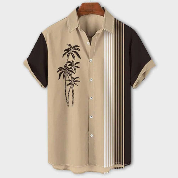 Heren kortemanige shirt met tropische print - lichte stof voor zomerse uitjes