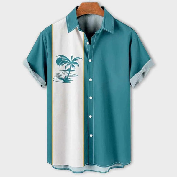 Heren kortemanige shirt met tropische print - lichte stof voor zomerse uitjes