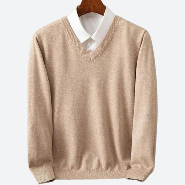 Heren v-hals trui - zachte brei voor casual elegantie