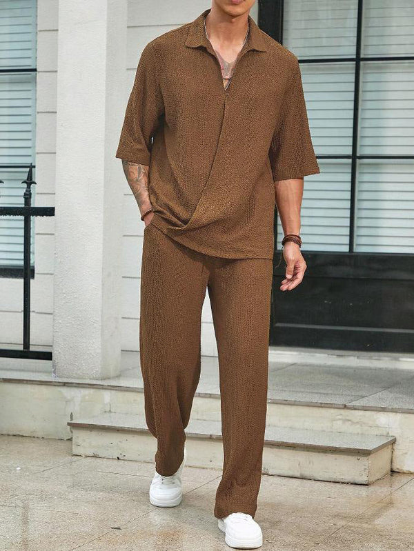 2-delige heren set met ontspannen pasvorm - lichte en stijlvolle casual zomeroutfit