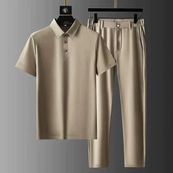 2-delige zomer polo en broek set - verfijnde outfit voor mannen