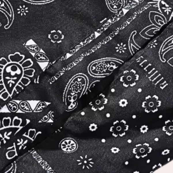 Trendy zwarte paisley print pufferjas voor heren