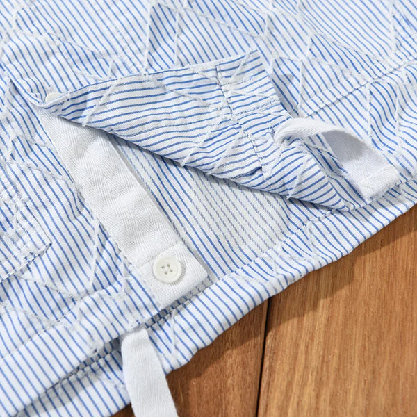 Heren casual shirt met textuur - luchtige blauwe outfit voor smart casual gelegenheden
