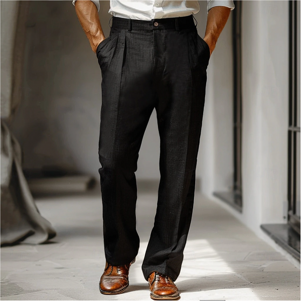 Op maat gemaakte linnen broeken - verfijnde herenbroek voor casual elegantie