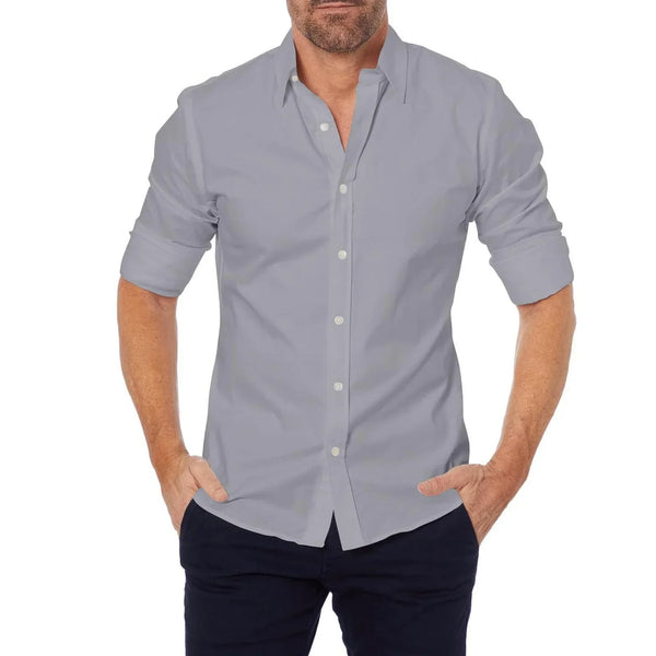 Heren slim fit avondhemd - eigentijdse lange mouwen button-up voor smart-casual evenementen