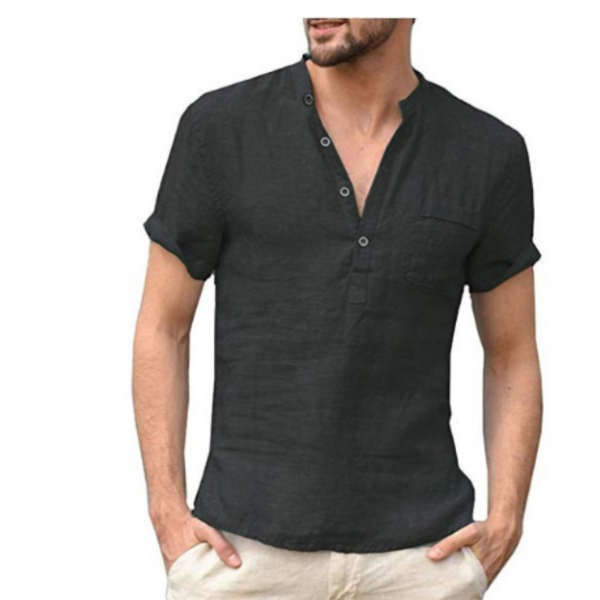 Korte mouwen zomerhemd - stijlvolle casual linnen top voor mannen