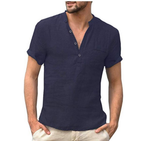 Korte mouwen zomerhemd - stijlvolle casual linnen top voor mannen
