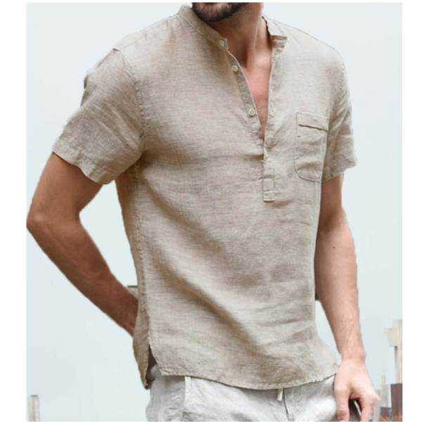 Korte mouwen zomerhemd - stijlvolle casual linnen top voor mannen