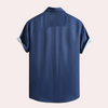 Casual blauwe shirt - etnisch patroon voor heren