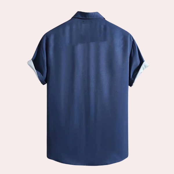 Casual blauwe shirt - etnisch patroon voor heren