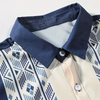 Casual blauwe shirt - etnisch patroon voor heren