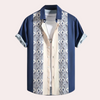 Casual blauwe shirt - etnisch patroon voor heren