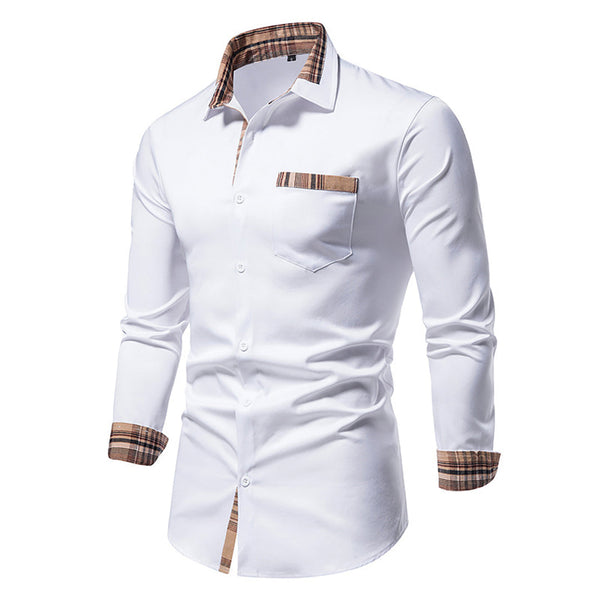 Heren smart casual shirt met geruit detail - eigentijdse fit kantoorkleding voor mannen