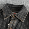 Heren casual shirt met moderne gestreepte denim top in grijs - stijlvolle weekendoutfit