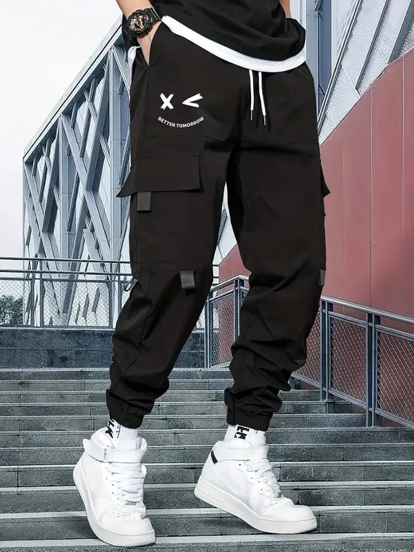 Heren cargobroek met trekkoord - veelzijdige utility broek voor casual dagelijks gebruik