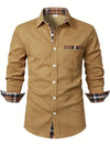 Corduroy overhemd voor mannen - moderne langwerpige button-up