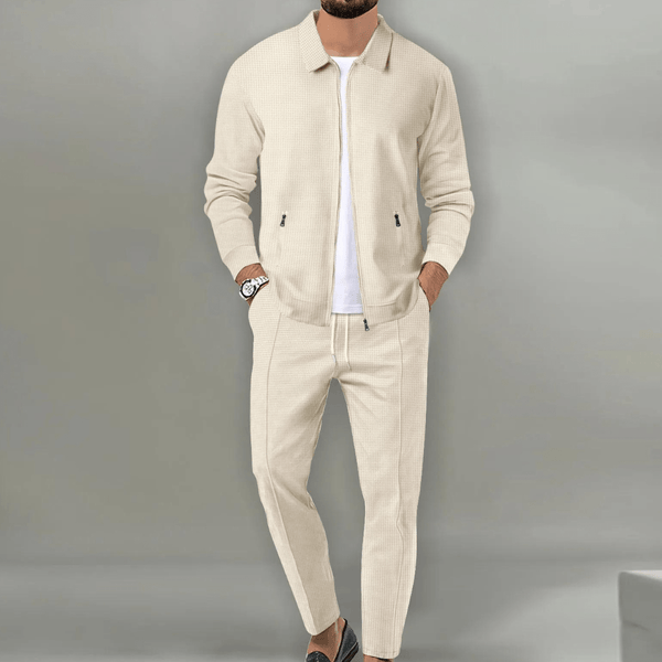 Heren 2-delige casual set - stijlvol ritsjack voor smart leisurewear