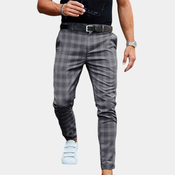 Heren geruite slim fit broek - veelzijdige kantooroutfit voor smart casual
