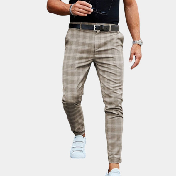 Heren geruite slim fit broek - veelzijdige kantooroutfit voor smart casual