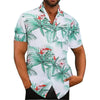 Heren korte mouwen tropische print shirt - casual zomeroutfit, lichtgewicht stof
