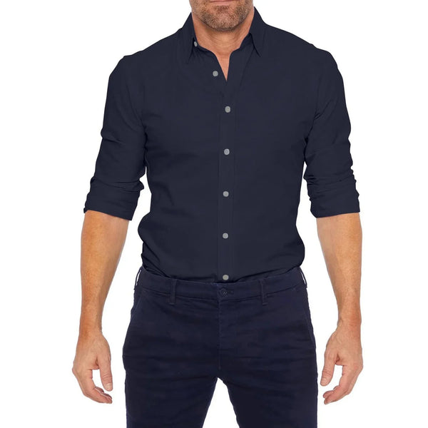 Heren slim fit avondhemd - eigentijdse lange mouwen button-up voor smart-casual evenementen
