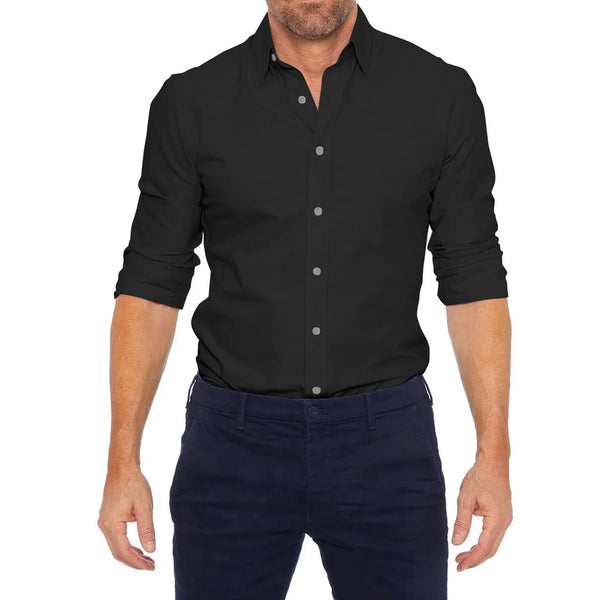 Heren slim fit avondhemd - eigentijdse lange mouwen button-up voor smart-casual evenementen