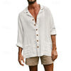 Leren herenlinnen shirt - lichtgewicht casual zomertop - relaxed fit voor weekenduitjes