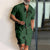 Heren casual overhemd met palmprint - stijlvolle zomerkleding in groen