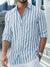 Heren stijlvolle blauw gestreepte zomershirt - lichtgewicht button-up voor casual gelegenheden