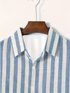 Heren stijlvolle blauw gestreepte zomershirt - lichtgewicht button-up voor casual gelegenheden
