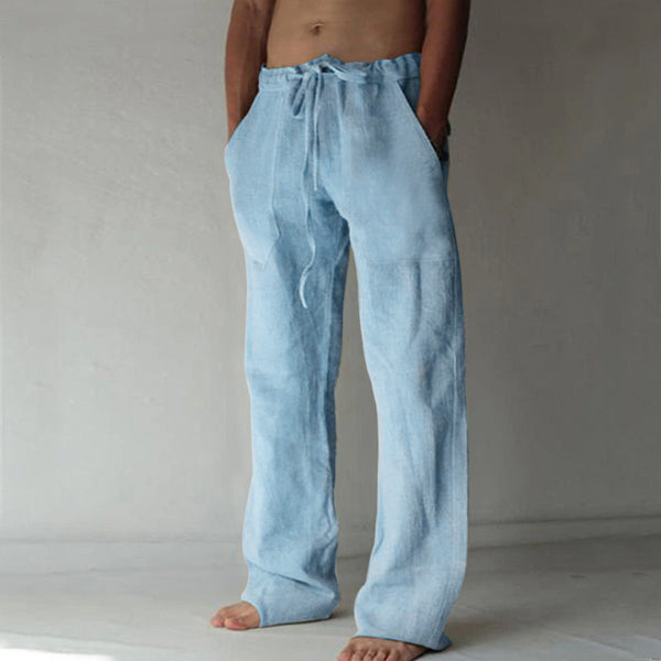 Heren relaxed fit linnen broek - lichtgewicht zomeroutfit voor dagelijks gebruik