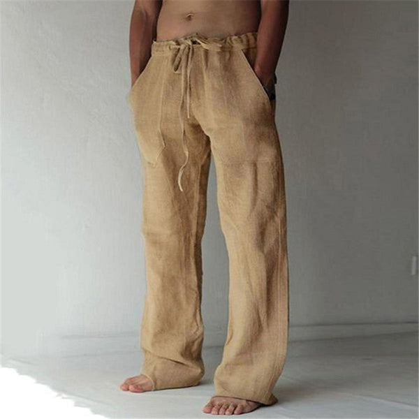 Heren relaxed fit linnen broek - lichtgewicht zomeroutfit voor dagelijks gebruik
