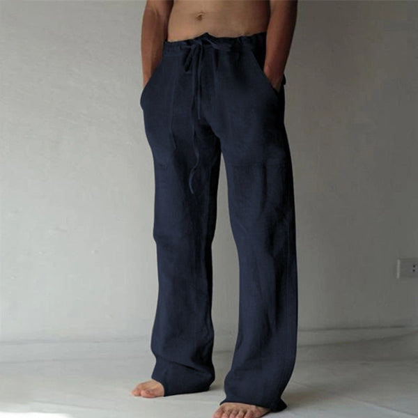 Heren relaxed fit linnen broek - lichtgewicht zomeroutfit voor dagelijks gebruik