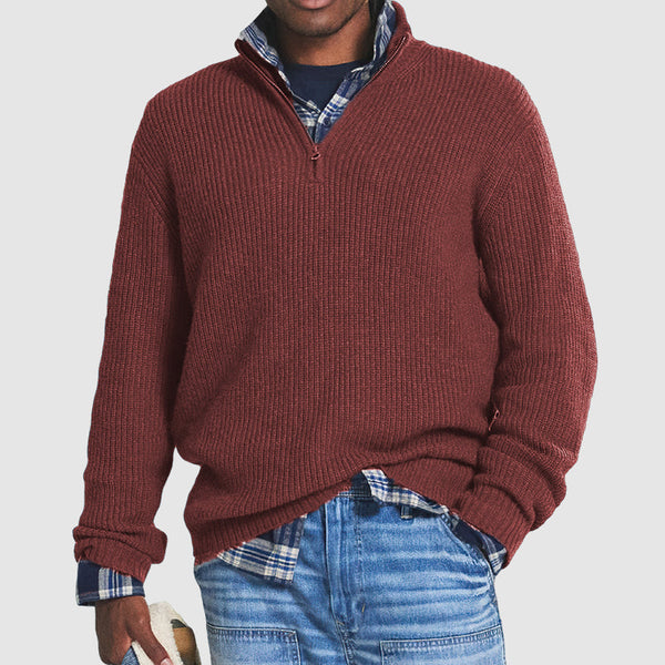 Gecombineerde gebreide trui - casual herenpullover voor veelzijdige styling