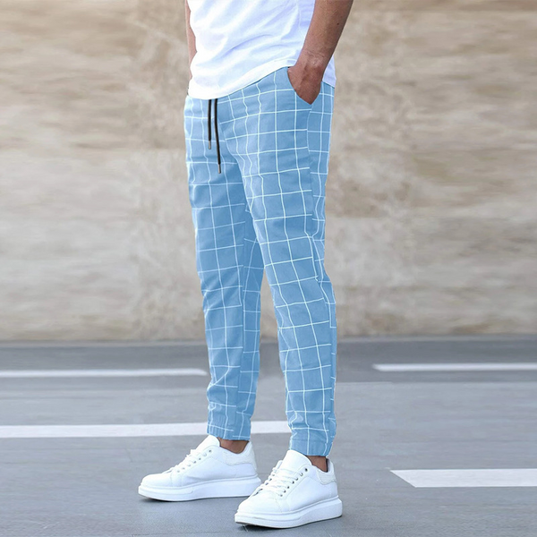 Gezellige geblokte broeken - relaxte fit heren casual pants