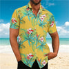 Heren korte mouwen tropische print shirt - casual zomeroutfit, lichtgewicht stof