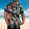 Heren korte mouwen tropische print shirt - casual zomeroutfit, lichtgewicht stof