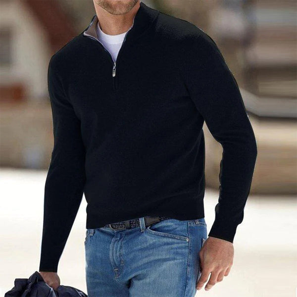 Heren half-zip trui gebreide langmouw sweater