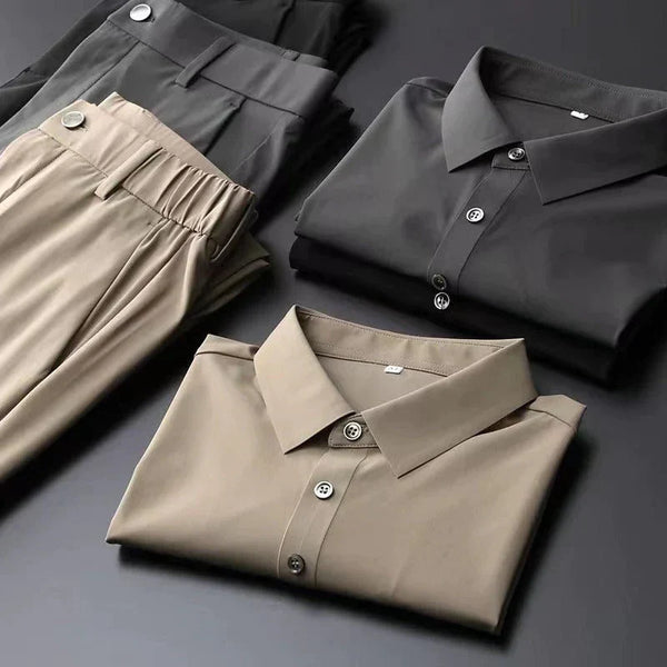 2-delige zomer polo en broek set - verfijnde outfit voor mannen