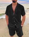 2-delige set met relaxte shorts voor heren - ademende strandoutfit voor casual zomerdagen