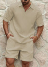 2-delig zomerensemble - casually heren short-sleeve shirt en shorts