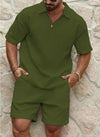 2-delig zomerensemble - casually heren short-sleeve shirt en shorts
