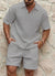 2-delig zomerensemble - casually heren short-sleeve shirt en shorts