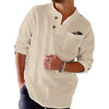 Leren shirt voor heren - lichtgewicht casual zomeroutfit met ademende oprolbare mouwen en zak