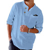 Leren shirt voor heren - lichtgewicht casual zomeroutfit met ademende oprolbare mouwen en zak