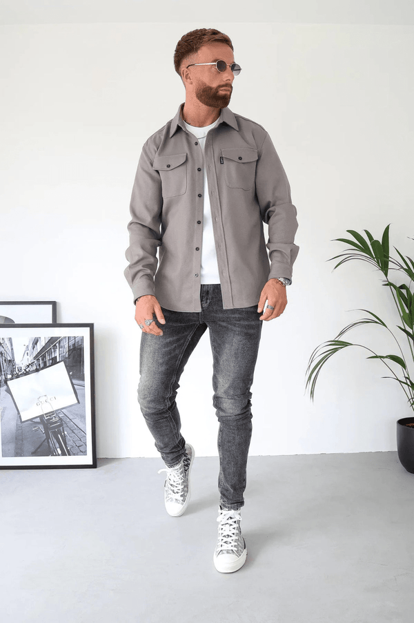 Lichtgewicht heren casual shirt jacket - veelzijdige buitenlaag voor casual en semi-formele gelegenheden