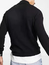 Heren gebreide trui met halve ritssluiting - veelzijdig casual layeringstuk
