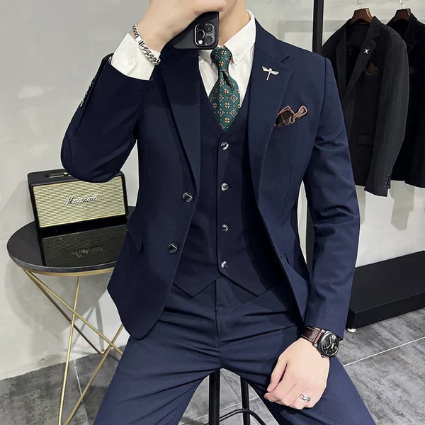 Maatwerk 3-delig kostuum met vest - elegante herenkleding voor formele gelegenheden