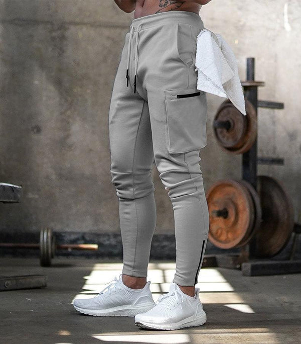Mannen sportieve joggers met ritszakken - verstelbare broek